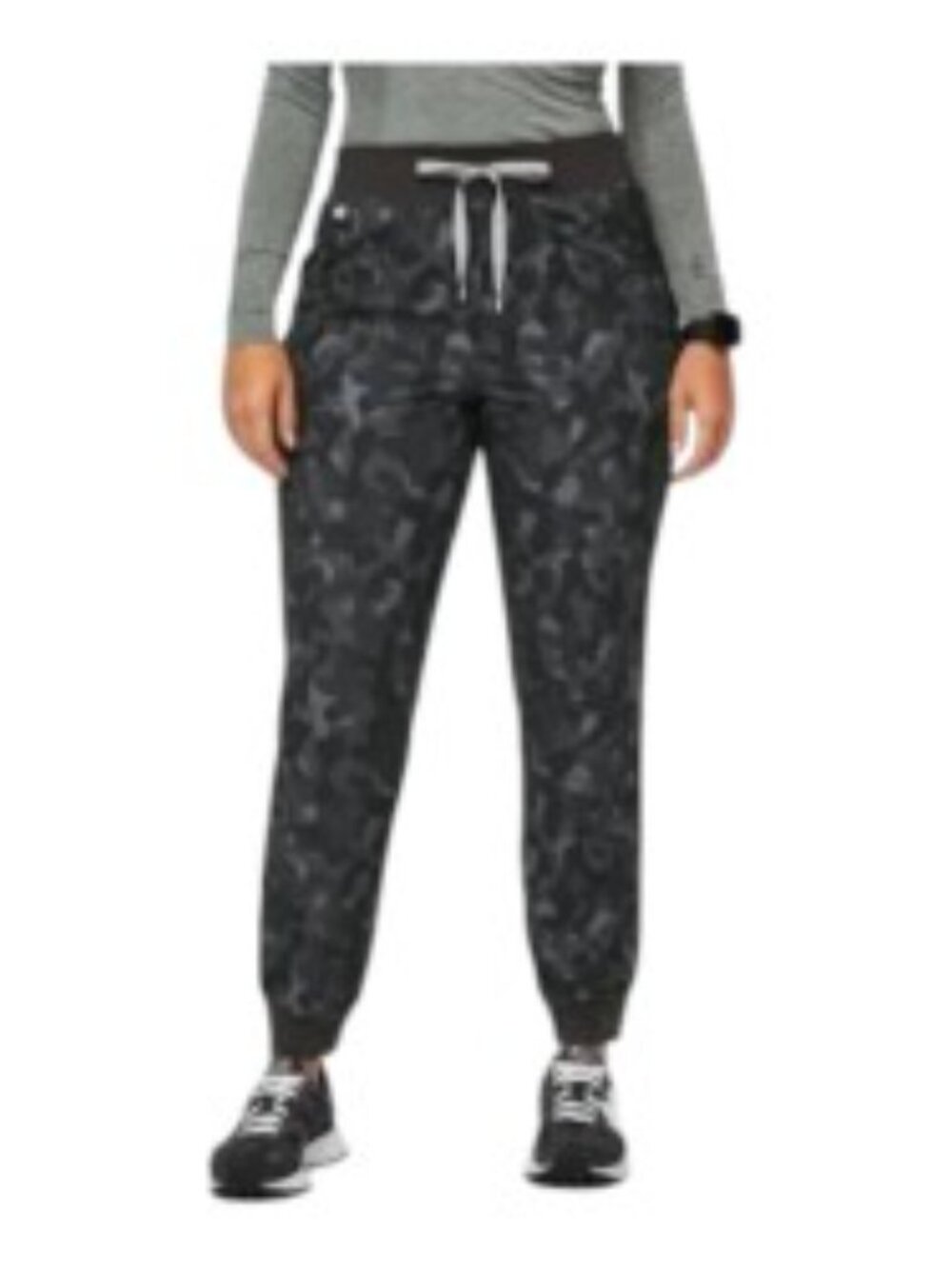 FIGS Zamora FREEX Lined Jogger Scrub Pants Geo Camo Print Large